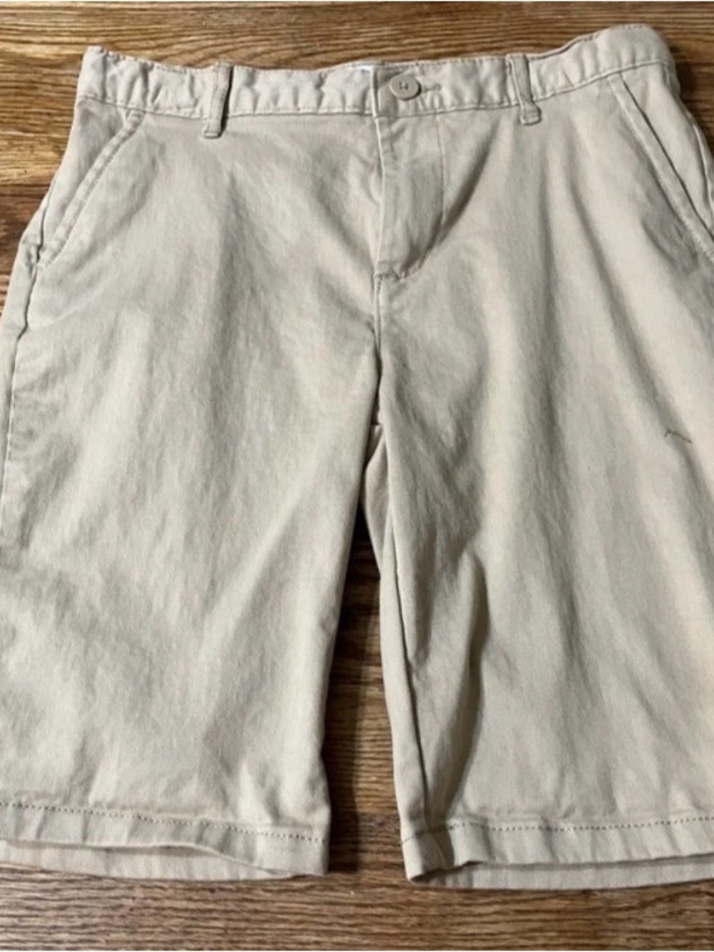 Place Men's Flat Front Chino Shorts in Beige